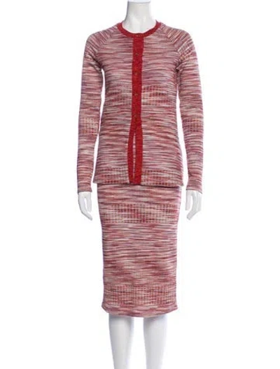 Pre-owned Ramy Brook Striped Skirt Set In Red