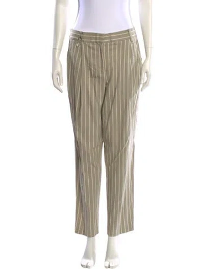 Pre-owned Ramy Brook Striped Straight Leg Pants In Neutral