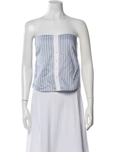 Pre-owned Ramy Brook Striped Strapless Top In Black