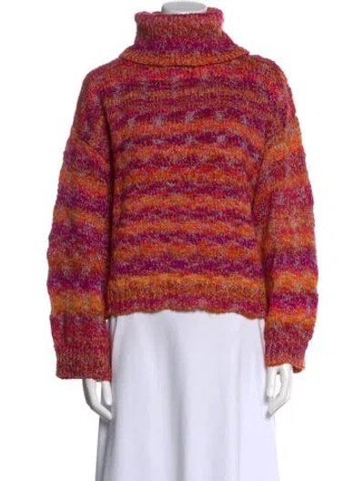 Pre-owned Ramy Brook Striped Turtleneck Sweater In Multi