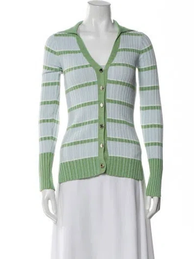 Pre-owned Ramy Brook Striped V-neck Sweater In Multi