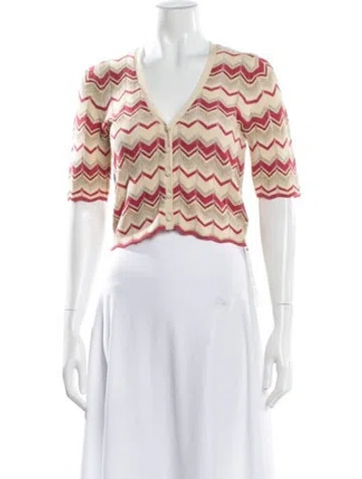 Pre-owned Ramy Brook Striped V-neck Sweater In Multi