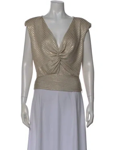 Pre-owned Ramy Brook Striped V-neck Top W/ Tags