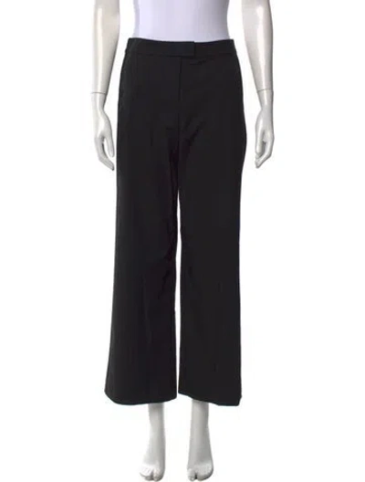 Pre-owned Ramy Brook Striped Wide Leg Pants In Black