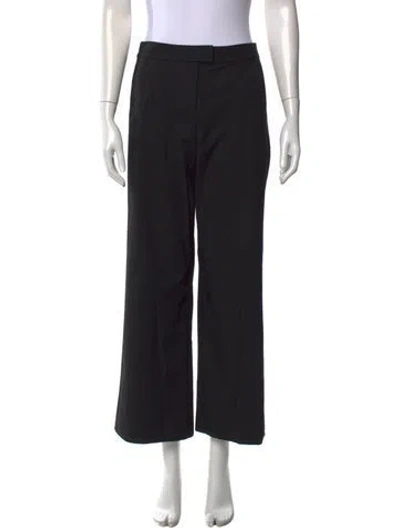 Pre-owned Ramy Brook Striped Wide Leg Pants In Black