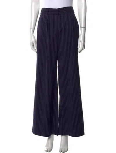 Pre-owned Ramy Brook Striped Wide Leg Pants In Blue