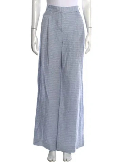 Pre-owned Ramy Brook Striped Wide Leg Pants In Blue