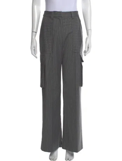 Pre-owned Ramy Brook Striped Wide Leg Pants In Gray