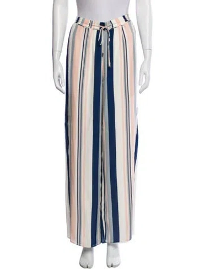 Pre-owned Ramy Brook Striped Wide Leg Pants In Neutral