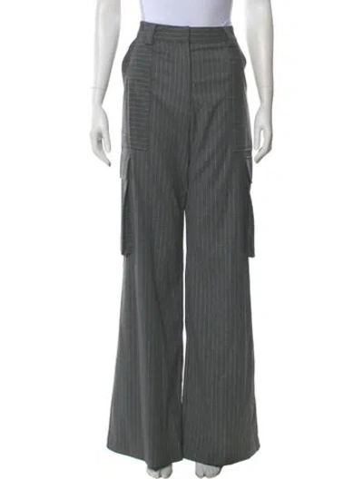 Pre-owned Ramy Brook Striped Wide Leg Pants W/ Tags In Gray