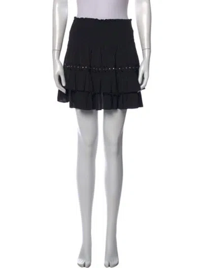 Pre-owned Ramy Brook Studded Accents Mini Skirt In Black