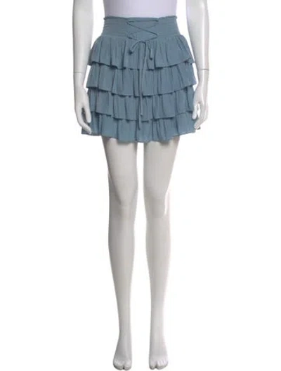 Pre-owned Ramy Brook Studded Accents Mini Skirt In Blue