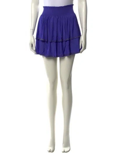 Pre-owned Ramy Brook Studded Accents Mini Skirt W/ Tags In Green