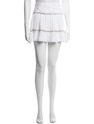 Pre-owned Ramy Brook Studded Accents Mini Skirt In White