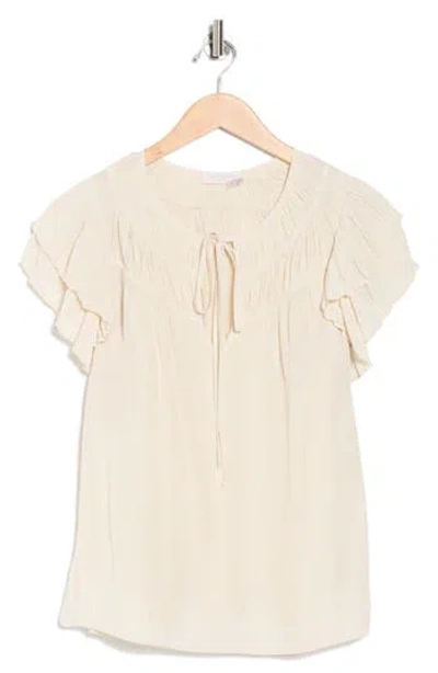 Ramy Brook Sue Ruffle Sleeve Top In Brown