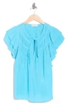 Ramy Brook Sue Ruffle Sleeve Top In Blue
