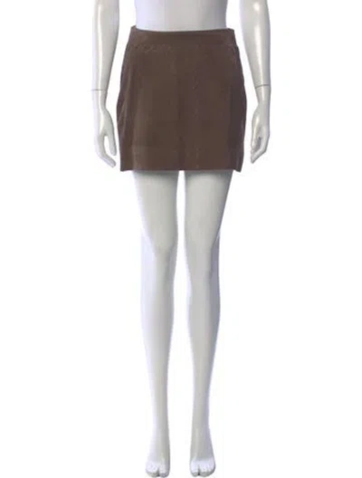 Pre-owned Ramy Brook Suede Mini Skirt In Brown