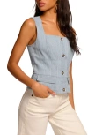Ramy Brook Suki Textured Button-front Top In Light Indigo Slub