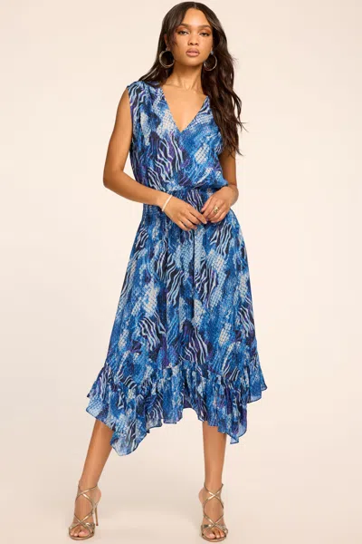 Ramy Brook Sutton Printed Midi Dress In Patchwork Python