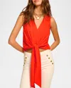 Ramy Brook Svetlana Sleeveless Blouse In Bright Lily