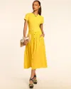 Ramy Brook Sylvie Combo Ribbed Midi Dress In Lemon Drop
