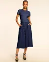 Ramy Brook Sylvie Mixed Media Cotton Blend Dress In Spring Navy