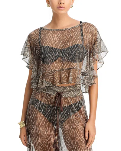 Ramy Brook Synthia Cover Up Top In Brown