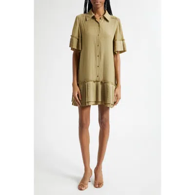Ramy Brook Tabitha Point Collar Dress In Safari In Green