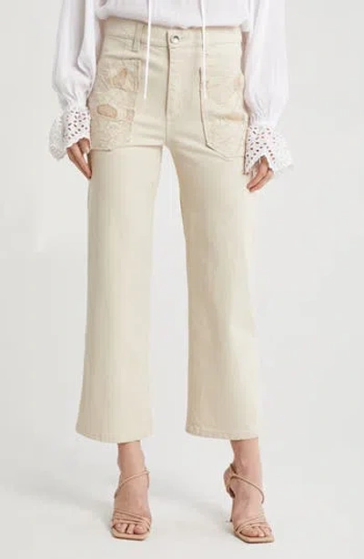 Ramy Brook Talia Pants In Sandstone Patchwork Denim