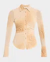 Ramy Brook Talisa Flare Sleeve Button-up Top In Burlap Swirl