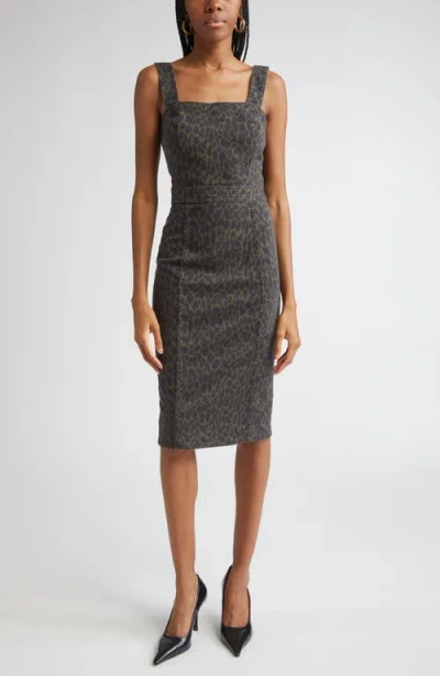 Ramy Brook Tamera Cotton Blend Denim Sheath Dress In Gray
