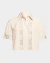 Ramy Brook Tania Embroidered Button-front Top In Neutral