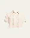 Ramy Brook Tania Embroidered Button-front Top In Neutral