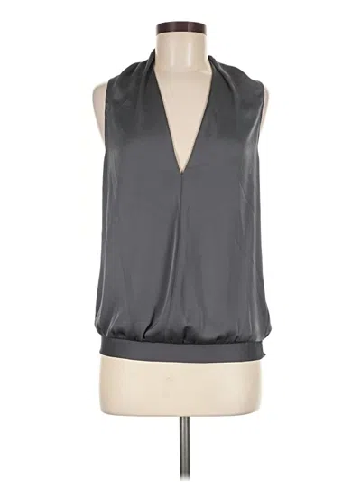 Pre-owned Ramy Brook Tank Top Gray Plunge Neckline Tops