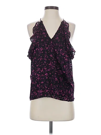 Ramy Brook Tank Top Purple Halter Neckline Tops In Black