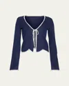 Ramy Brook Tara Lightweight Knit Cardigan In Spring Navy Wave