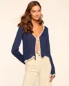 Ramy Brook Tara Lightweight Knit Cardigan In Navy Wave
