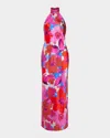 Ramy Brook Tatiana Floral-print Halter Column Gown