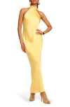Ramy Brook Tatiana Halter Neck Satin Gown