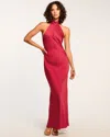 Ramy Brook Tatiana Satin Halter Gown In Ruby