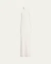 Ramy Brook Tatiana Low-cut Halter Column Gown