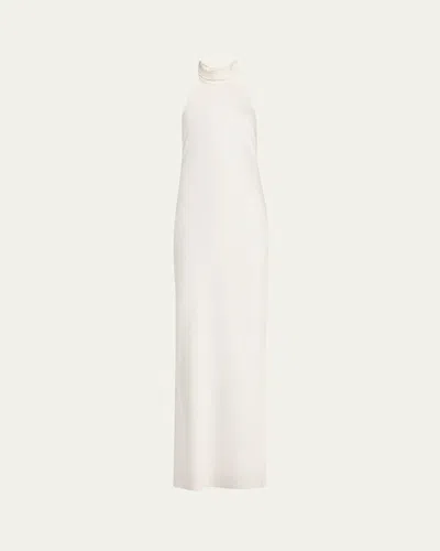 Ramy Brook Tatiana Low-cut Halter Column Gown