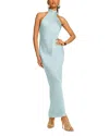 Ramy Brook Tatiana Satin Halter Gown In Blue