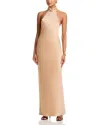 Ramy Brook Tatiana Satin Halter Gown In Neutral