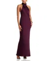 Ramy Brook Tatiana Satin Halter Gown In Purple