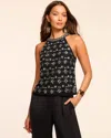 Ramy Brook Taylor Embellished High Neck Tank Top In Black