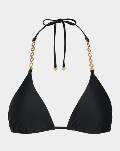 Ramy Brook Terry Triangle Bikini Top In Black
