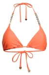 Ramy Brook Terry Triangle Bikini Top In Orange