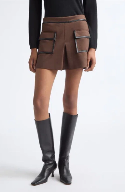 Ramy Brook Tess Faux Suede Miniskirt In Brown