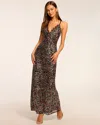Ramy Brook Tessa Plunging Sequin Gown In Black Flower